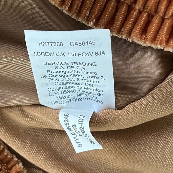 Madewell Copper Size XXS Velvet Lounge Pull On Track Trousers Ankle Pants - Picture 10 of 10